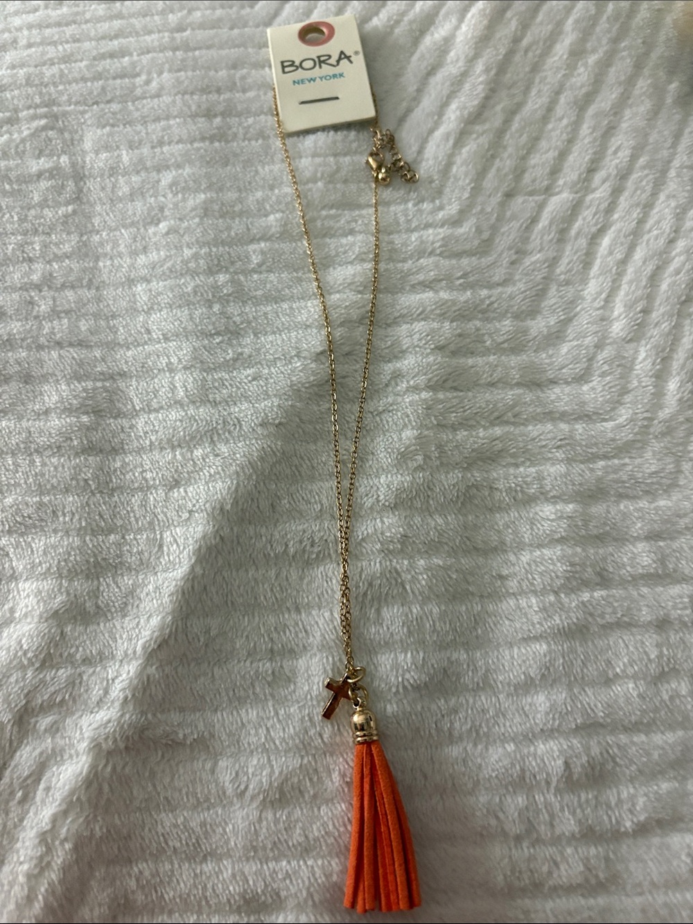 Orange Tassel Necklace
